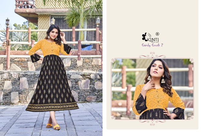 Kinti Candy Crush 2 Wholesale Printed Long Kurti Catalog